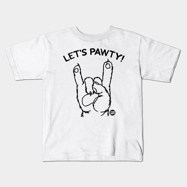 LETS PAWTY Kids T-Shirt by toddgoldmanart